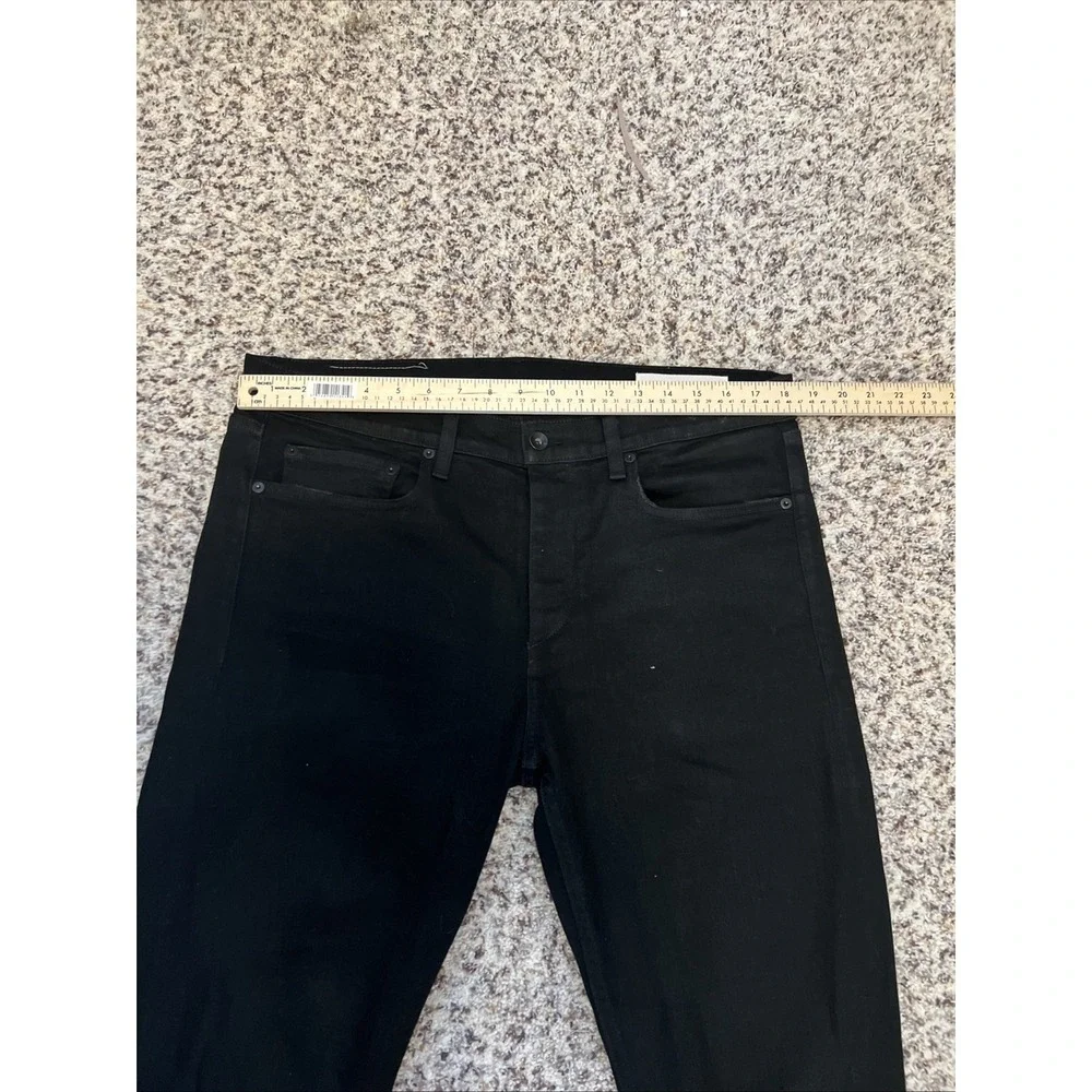 Rag & Bone Men's Black Skinny Jeans 36x 34 Black Denim Distressed Mid Rise